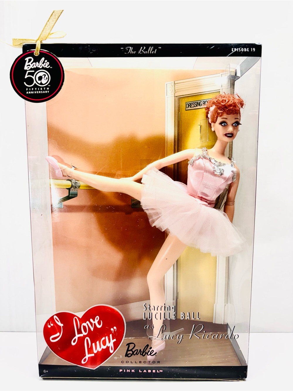 I Love Lucy “The Ballet” Lucille Ball Barbie Doll 50th Anniversary Pink Label